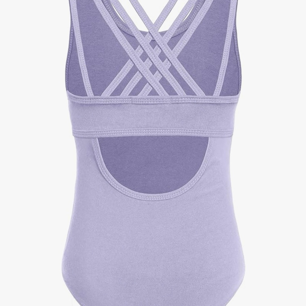 Good🎉 Condition ARSHINER Lavender Strappy Ballet Leotard: girls Age 6-7